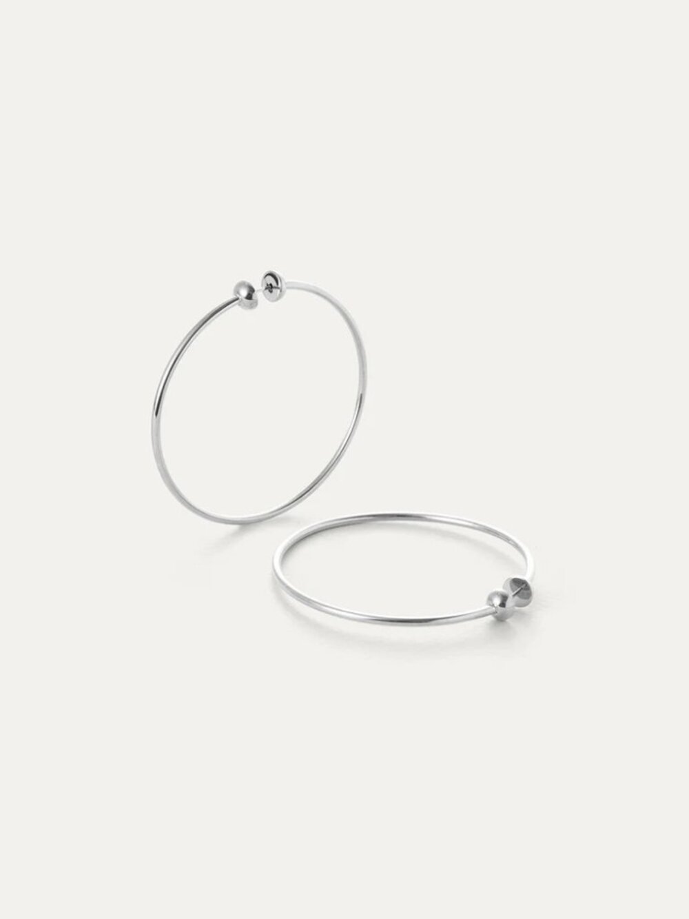 Jenny Bird Icon Hoops Medium Rhodium in Silver
